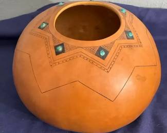 DR Nance Signed Santa Fe Gourd