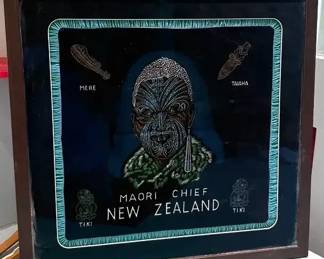 New Zealand Maori chief Painting On Velvet