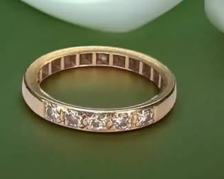 14K Gold  Diamond Band