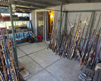 Hundreds of fishing poles
