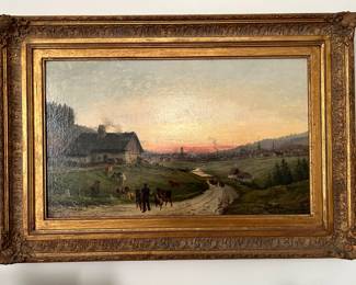 Vue de la Chaux de Fond" by Edouard Jeanmaire (French, 1847–1916), an oil on canvas 