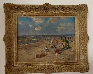 Adrianus Cornelis Van Noort (Dutch, 1914-2003) “ The Yellow Beach Wagon”