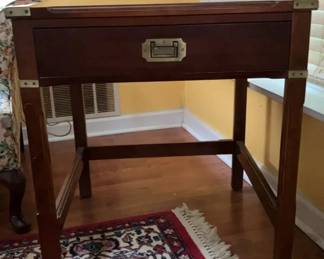 Bombay Company Wood Side Table with Drawer Lower Shelf