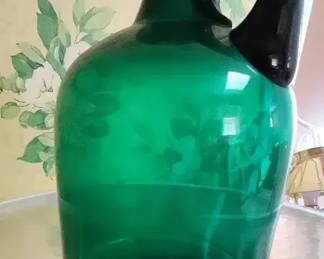 Likely 1972 Blenko Green Glass Jug Vase by Joel Myers