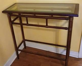 Bombay Company Wood Beveled Glass Console Table