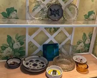Vintage Ashtray Collection Glass Ceramic Metal Tobacciana Lot
