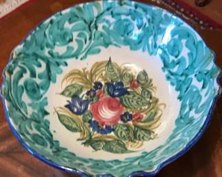 Vintage Italian Majolica Pottery Centerpiece Bowl