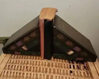 Decorative Wooden Bookends with Hidden Storage Drawers Pair