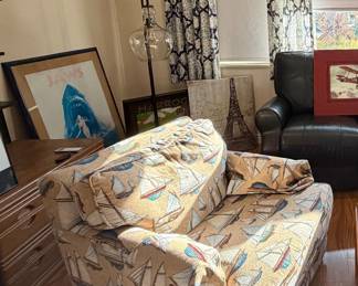 2 beautiful sailboat accent chairs 