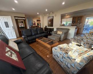 Sofas, coffee table, beautiful pair of accent chairs 