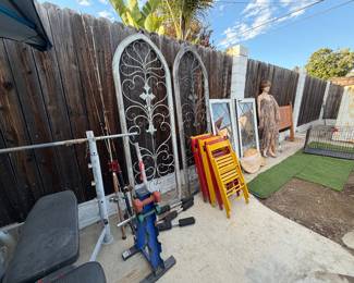Exercise equipment, wood chairs, hand weights, headboard and more!