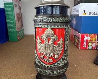 Original King Deutschland Beer Stein with Pewter Lid
