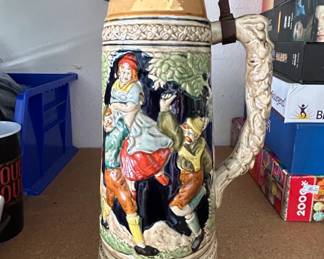 Vintage Musical German Beer Stein with Pewter Lid second image