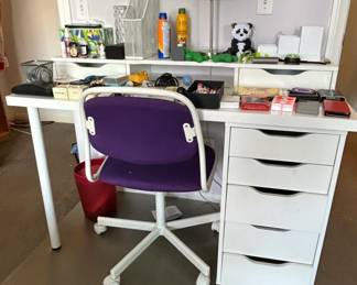 IKEA MICKE Desk with Alex Drawer Unit