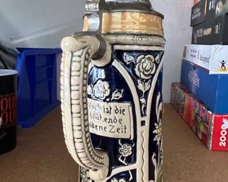 German Beer Stein with Pewter Lid third image