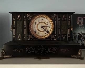 Ansonia Clock Company Paris Rams Head Mantel Clock