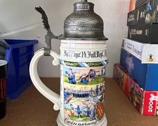 Kaiser A Dienstzeit Regimental Beer Stein for Martin Werner
