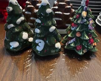 Christmas Tree and Pinecone Salt and Pepper Shakers