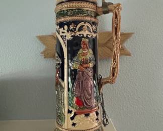 Gerz Handgemalt German Beer Stein with Pewter Lid third image