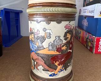Original Thewalt Dem Glcklichen Schlagt Keine Stunde Pewter Lid Beer Stein second image