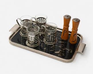 93 VintageMidCenturyBarwareServingSet