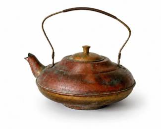 51 VintageCopperBrassKettleTeapotPrimitiveDecorPot