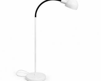 12 Vintage1970sLevitonAdjustableGooseneckFloorLampWhite