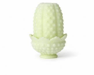 70 FentonLimeSherbetSatinHobnailFairyLightGlass