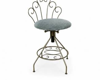 99 VintageAdjustableVanityStoolMetalSwivelChairMCM