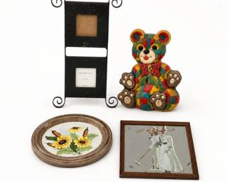 77 VintageEclecticWallDecorLotBearFloralFrames