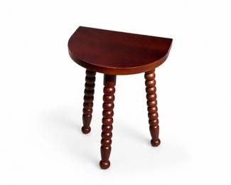 82 VintageBobbinLegHalfMoonAccentTableStand