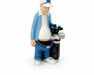 88 VintageGolferManPotBellyPlanterCeramicFigurine