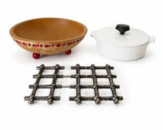 94 VintageCorningWareMunisingBowlFBRogersTrivetLot