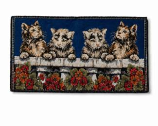 78 VintageItalianCatTapestryWallHangingRugMat