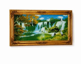100 VintageMotionWaterfallLightedWallHangingPicture
