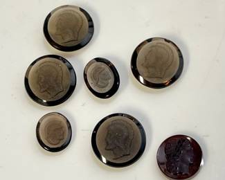 Carved Smokey Quartz Intaglios