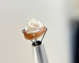 Carved Shell Raised Rose Cameo Close up