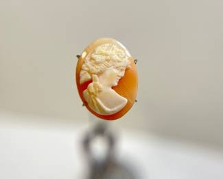 Antique Raised Carved Shell Cameo
