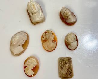 Antique Raised Carved Shell Cameos