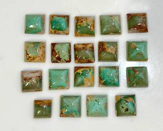 Turquoise Matrix Square Flat Back
