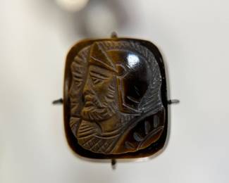 Carved Tiger's Eye Double Head Cameo Lot