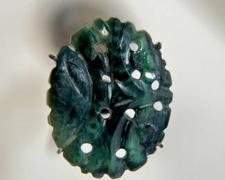 Carved Jade Flat Back