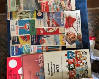 Vintage maps, books, programs etc