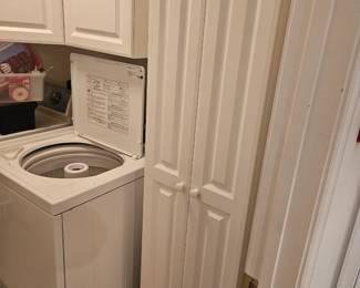 Two white laundry cabinet $50