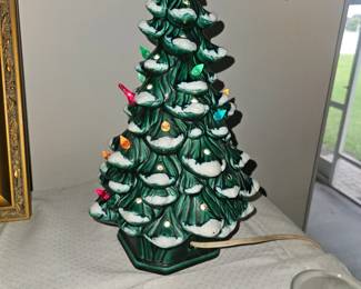 Vintage ceramic Christmas tree on the small size $30