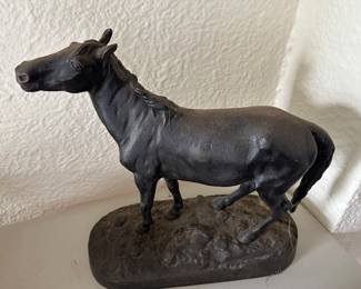 Cast metal horse