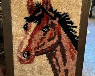 Framed latch hook rug
