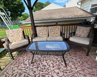 4-Piece Espresso Resin Wicker Conversation Set
