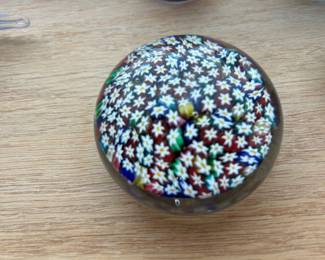 Murano millefiori art glass paperweight