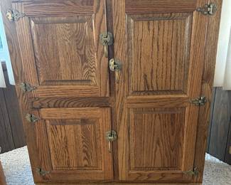 Solid Oak 'White Clad' Ice Box